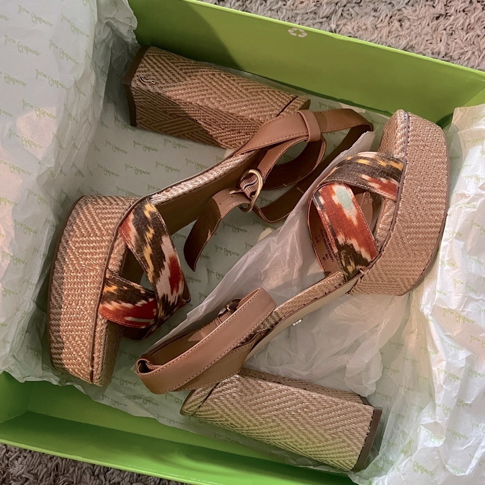Sam Edelman Nolita Platform Sandals, Orange Multi Size 11, New in Box £150 - Picture 9 of 15